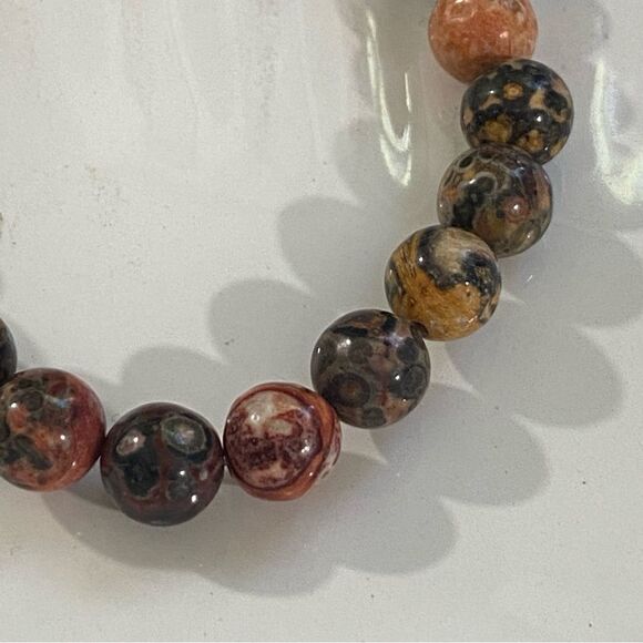 Leopard spot Jasper handmade crystal bracelet 7” medium / average wrist - Picture 4 of 5